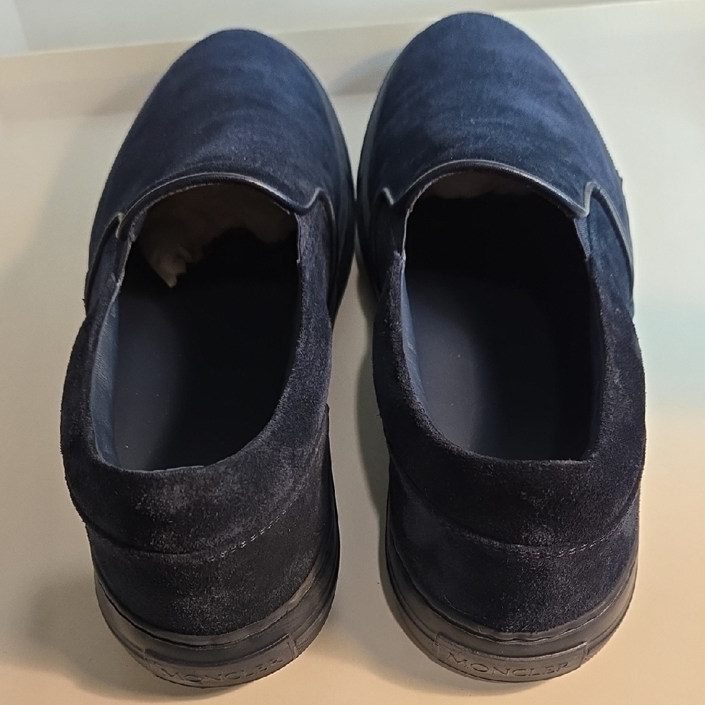 Elegant Moncler Navy Blue Suede Mereith Loafers New No Box - Picture 5 of 10